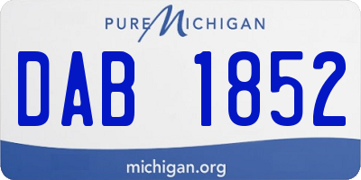 MI license plate DAB1852