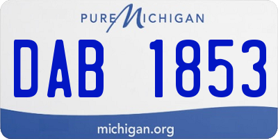 MI license plate DAB1853
