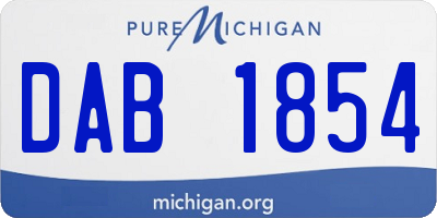 MI license plate DAB1854