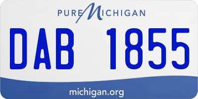 MI license plate DAB1855