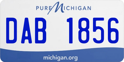 MI license plate DAB1856