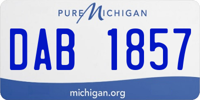 MI license plate DAB1857