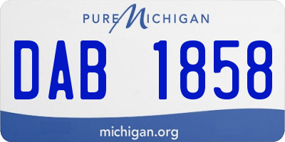 MI license plate DAB1858