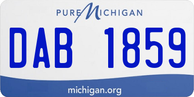 MI license plate DAB1859