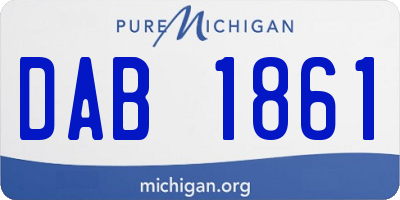 MI license plate DAB1861