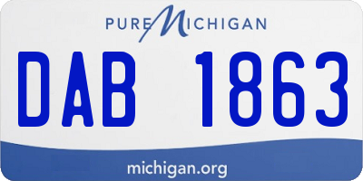 MI license plate DAB1863