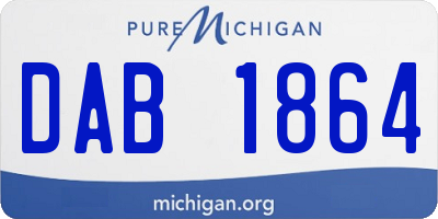 MI license plate DAB1864