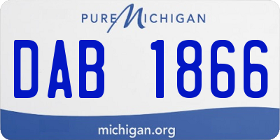 MI license plate DAB1866