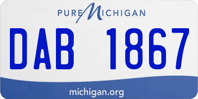 MI license plate DAB1867