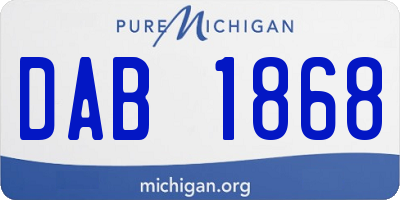 MI license plate DAB1868