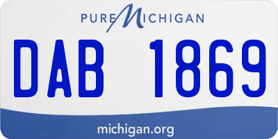 MI license plate DAB1869