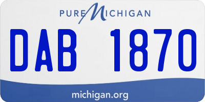 MI license plate DAB1870