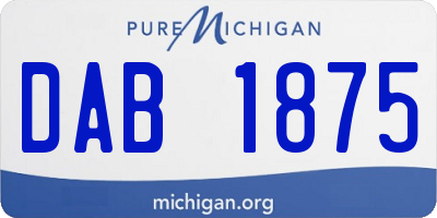 MI license plate DAB1875