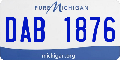 MI license plate DAB1876
