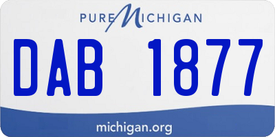 MI license plate DAB1877