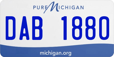 MI license plate DAB1880