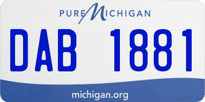 MI license plate DAB1881