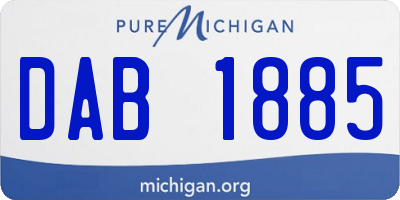 MI license plate DAB1885