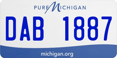MI license plate DAB1887