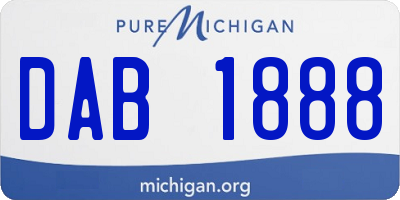 MI license plate DAB1888
