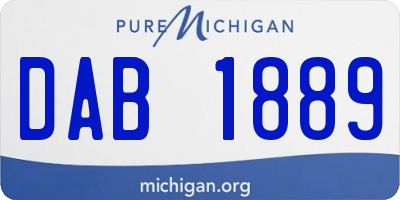 MI license plate DAB1889