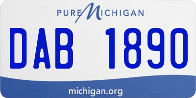MI license plate DAB1890