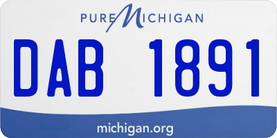 MI license plate DAB1891