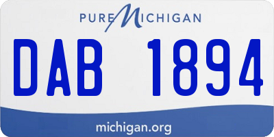 MI license plate DAB1894