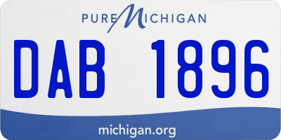 MI license plate DAB1896