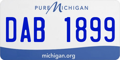 MI license plate DAB1899