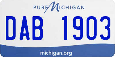 MI license plate DAB1903