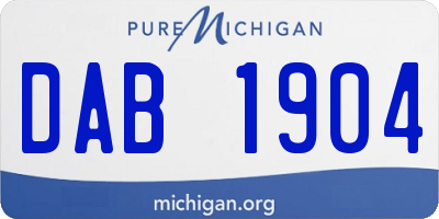 MI license plate DAB1904
