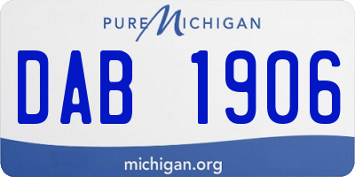 MI license plate DAB1906