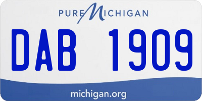 MI license plate DAB1909