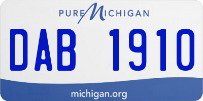 MI license plate DAB1910