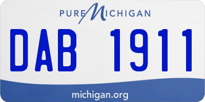 MI license plate DAB1911
