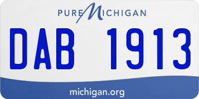 MI license plate DAB1913