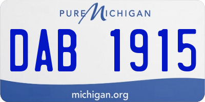 MI license plate DAB1915