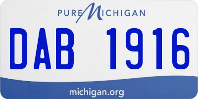 MI license plate DAB1916