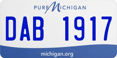 MI license plate DAB1917