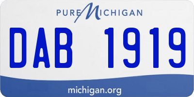 MI license plate DAB1919