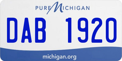 MI license plate DAB1920