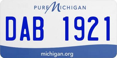 MI license plate DAB1921