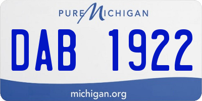 MI license plate DAB1922