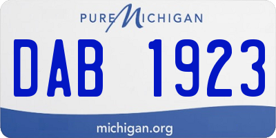 MI license plate DAB1923
