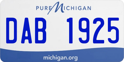 MI license plate DAB1925