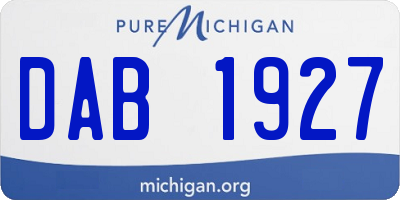 MI license plate DAB1927