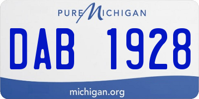 MI license plate DAB1928