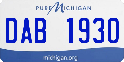 MI license plate DAB1930