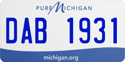 MI license plate DAB1931